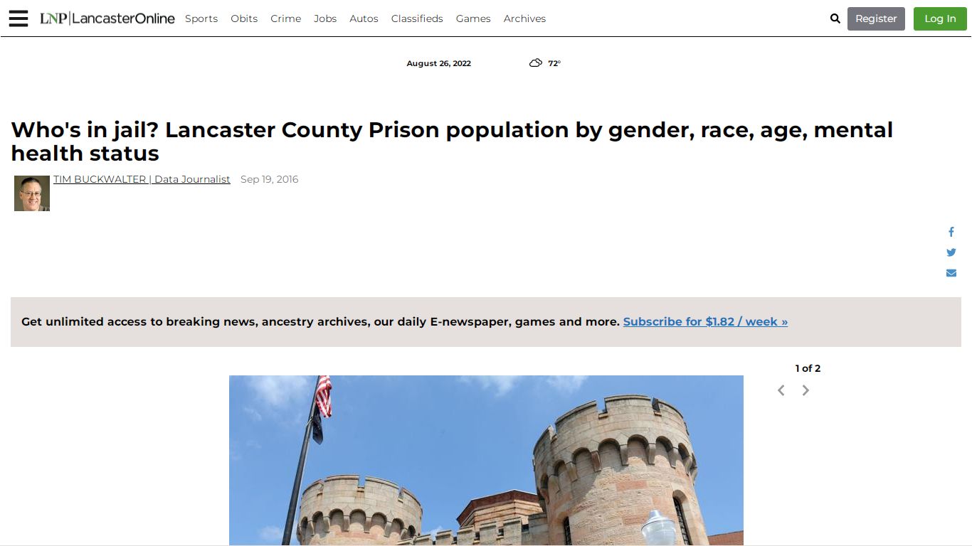 Who's in jail? Lancaster County Prison population by gender, race, age ...